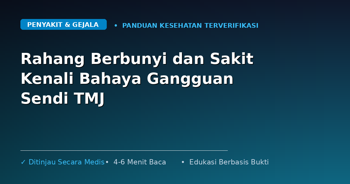 Rahang Berbunyi dan Sakit Kenali Bahaya Gangguan Sendi TMJ