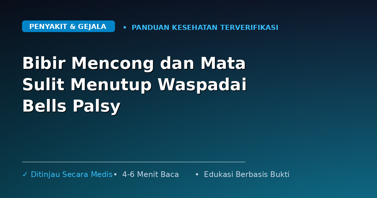 Bibir Mencong dan Mata Sulit Menutup Waspadai Bells Palsy