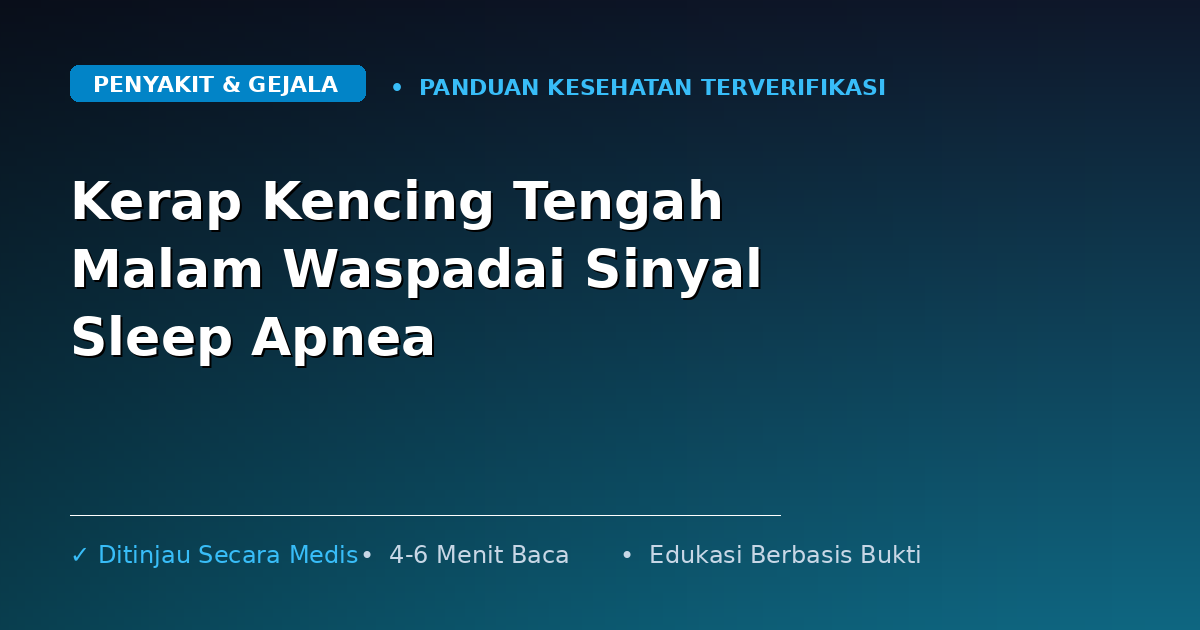 Kerap Kencing Tengah Malam Waspadai Sinyal Sleep Apnea
